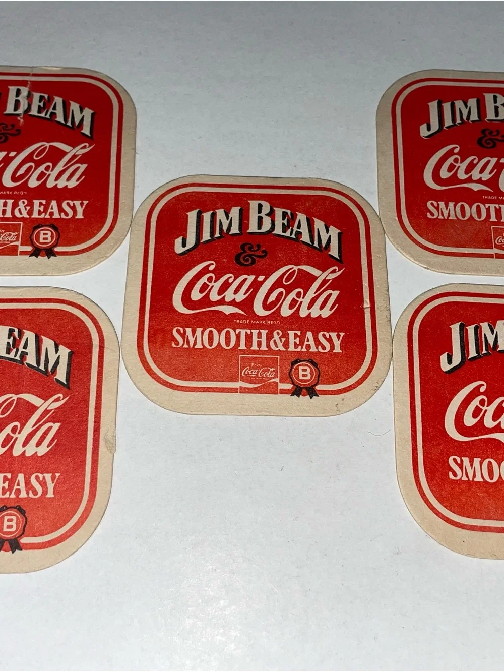5 JIM BEAM Coca Cola Bourbon Spirits collectable COASTERS ( Read Describtion)